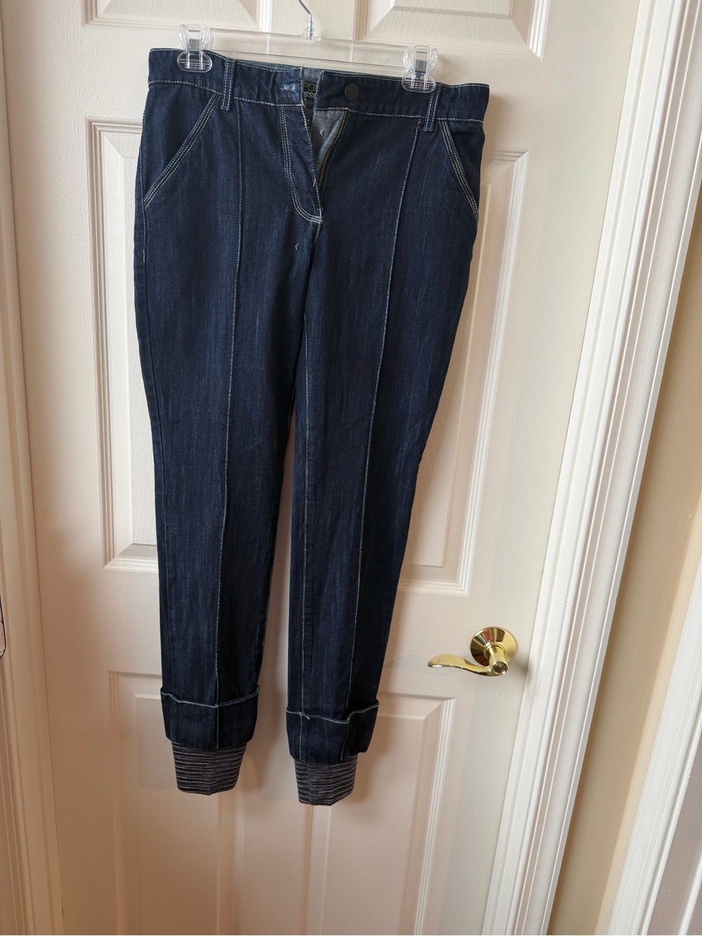 Missoni Sport Dark Blue Cropped Jeans with elastic type cuff size 6